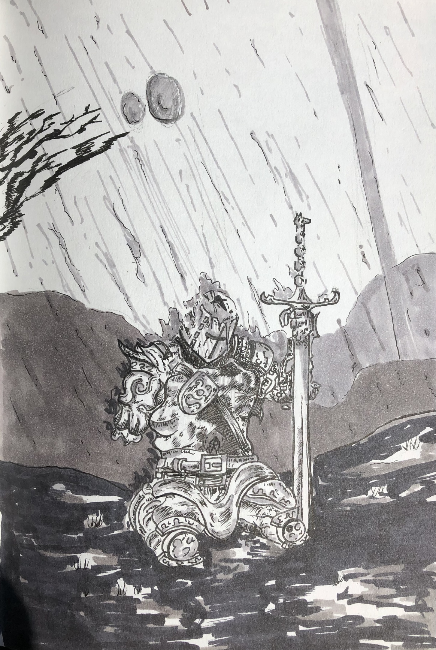 Chevalier mourant au feutre